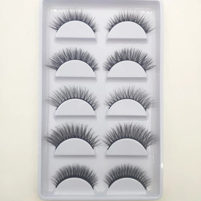 Natural 3D Mink False Eyelashes, Fake Eye Lashes, Make Up Beauty Tools, Mix 5 Pairs, Wholesale, 10 Boxes, 50 Boxes, 100 Boxes