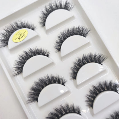 Natural 3D Mink False Eyelashes, Fake Eye Lashes, Make Up Beauty Tools, Mix 5 Pairs, Wholesale, 10 Boxes, 50 Boxes, 100 Boxes