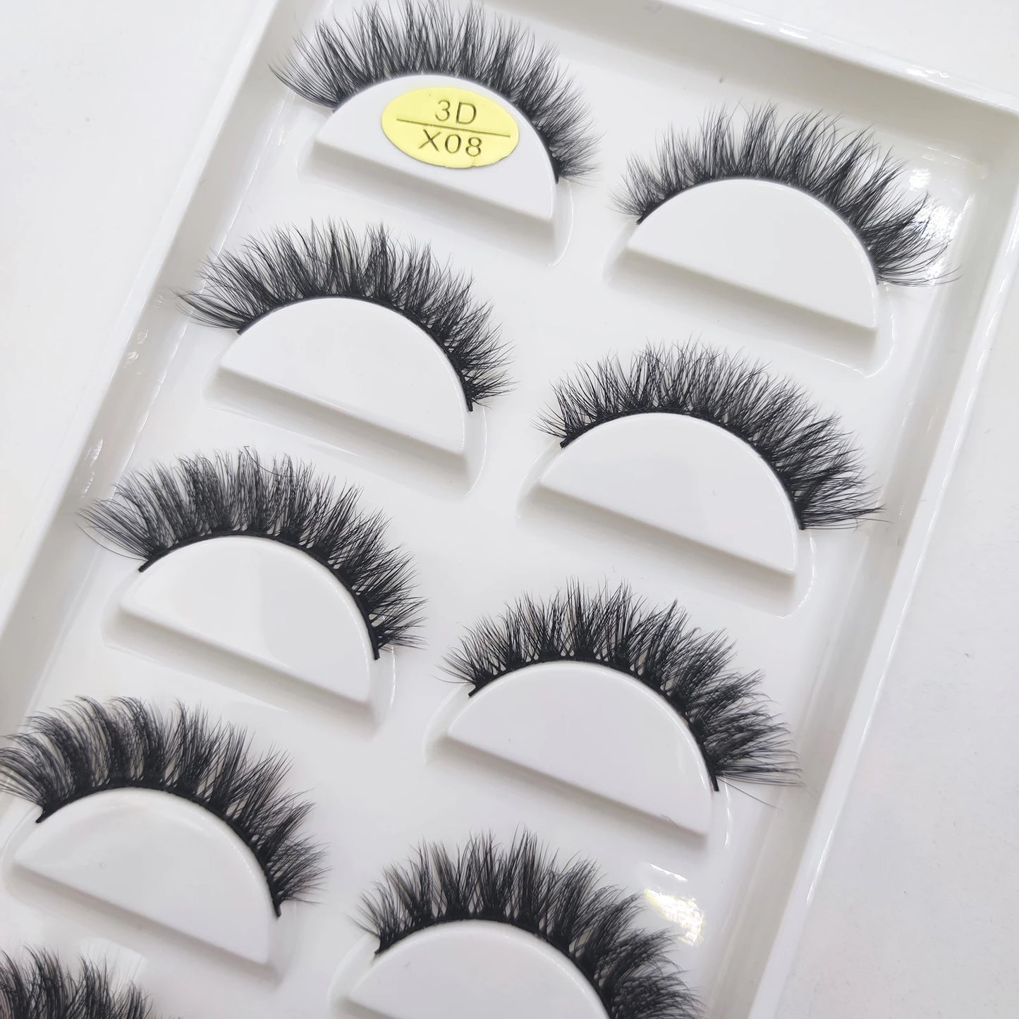 Natural 3D Mink False Eyelashes, Fake Eye Lashes, Make Up Beauty Tools, Mix 5 Pairs, Wholesale, 10 Boxes, 50 Boxes, 100 Boxes