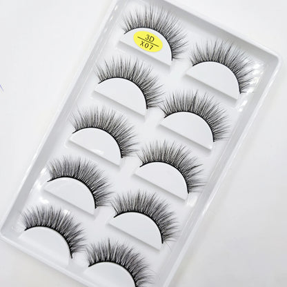 Natural 3D Mink False Eyelashes, Fake Eye Lashes, Make Up Beauty Tools, Mix 5 Pairs, Wholesale, 10 Boxes, 50 Boxes, 100 Boxes