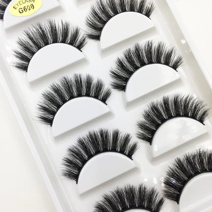 Natural 3D Mink False Eyelashes, Fake Eye Lashes, Make Up Beauty Tools, Mix 5 Pairs, Wholesale, 10 Boxes, 50 Boxes, 100 Boxes