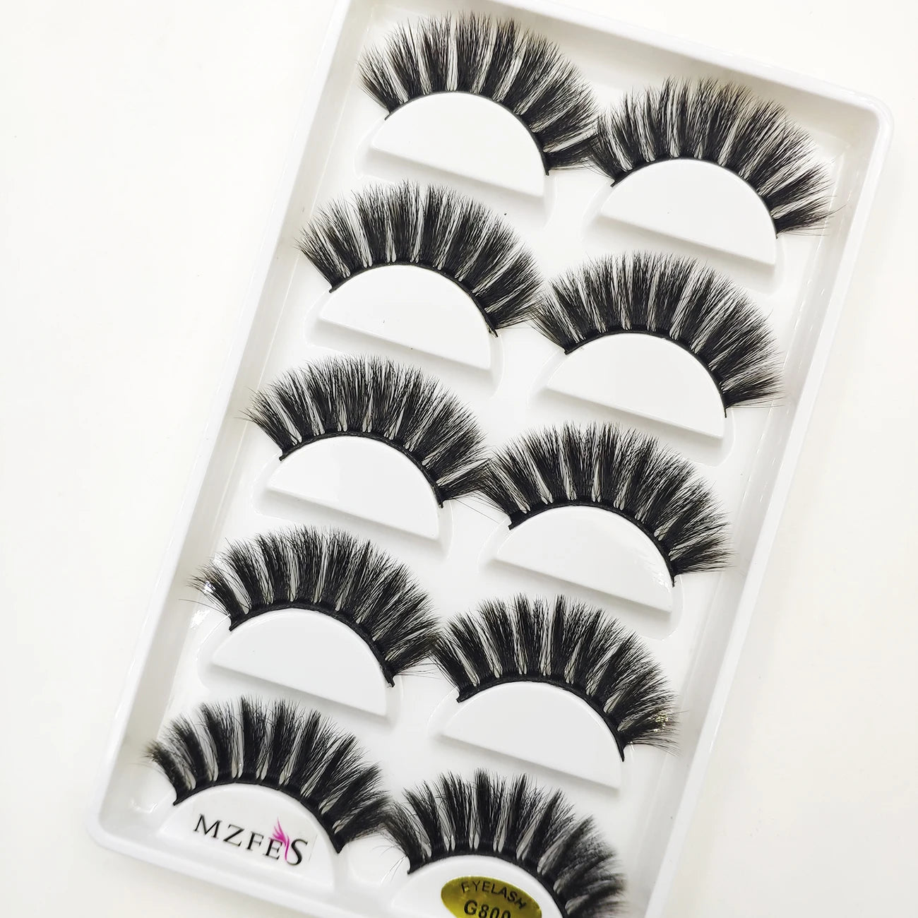 Natural 3D Mink False Eyelashes, Fake Eye Lashes, Make Up Beauty Tools, Mix 5 Pairs, Wholesale, 10 Boxes, 50 Boxes, 100 Boxes