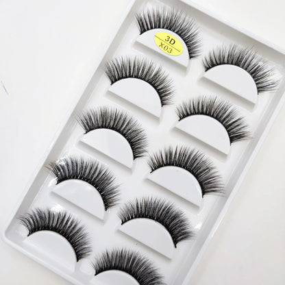 Natural 3D Mink False Eyelashes, Fake Eye Lashes, Make Up Beauty Tools, Mix 5 Pairs, Wholesale, 10 Boxes, 50 Boxes, 100 Boxes