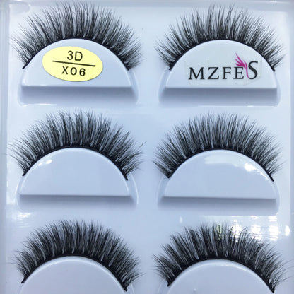 Natural 3D Mink False Eyelashes, Makeup Fake Eye Lashes, Faux Cils, Make Up Beauty Tools, Wholesale, 5 Pairs