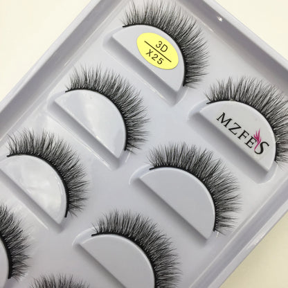 Natural 3D Mink False Eyelashes, Makeup Fake Eye Lashes, Faux Cils, Make Up Beauty Tools, Wholesale, 5 Pairs