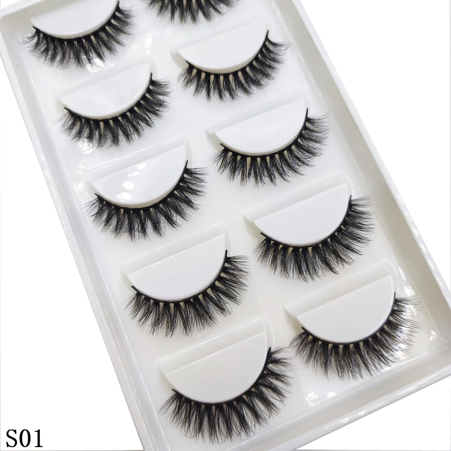 Natural 3D Mink False Eyelashes, Makeup Fake Eye Lashes, Faux Cils, Make Up Beauty Tools, Wholesale, 5 Pairs