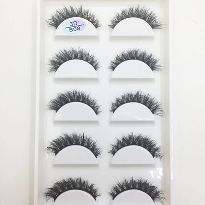 Natural 3D Mink False Eyelashes, Soft Wispy, Fluffy Eye Faux Lashes, Make Up Eyelash, Beauty Cat Cilios, 5 Pairs, 15 Styles