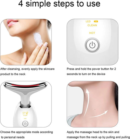 PC Neck Face Lifter EMS Neck Face Lifting Massager Skin Tighten Device LED Photon Therapy Anti Wrinkle Double Chin Remover 7 Modes