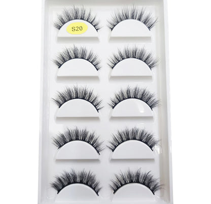 New 5 Pairs Natural 3D False Eyelashes Makeup Mink Eyelash Fake Eye Lashes Faux Cils Make Up Beauty Maquillaje Tools H13 Cat