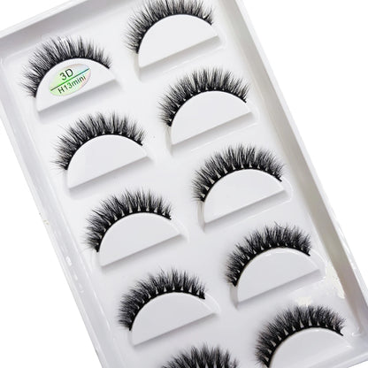 New 5 Pairs Natural 3D False Eyelashes Makeup Mink Eyelash Fake Eye Lashes Faux Cils Make Up Beauty Maquillaje Tools H13 Mini