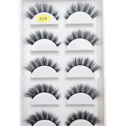 New 5 Pairs Natural 3D False Eyelashes Makeup Mink Eyelash Fake Eye Lashes Faux Cils Make Up Beauty Maquillaje Tools H13 Cat