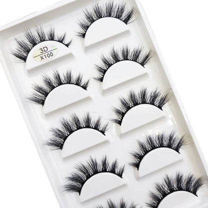 New 5 Pairs Natural 3D False Eyelashes Makeup Mink Eyelash Fake Eye Lashes Faux Cils Make Up Beauty Maquillaje Tools H13 Cat