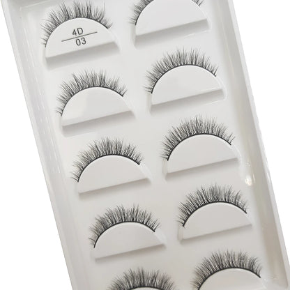 New 5 Pairs Natural Mink False Eyelashes Makeup Short Eyelash Extension Fake Eye Lashes Faux Cils Make Up Beauty Cilios