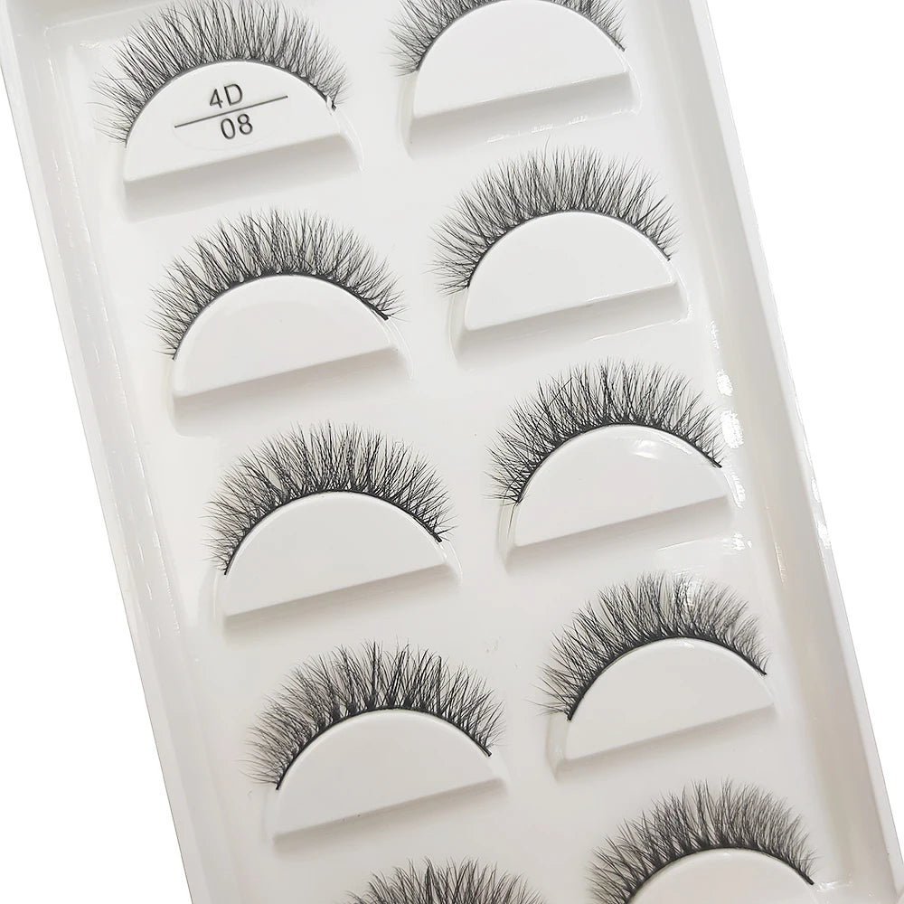 New 5 Pairs Natural Mink False Eyelashes Makeup Short Eyelash Extension Fake Eye Lashes Faux Cils Make Up Beauty Cilios