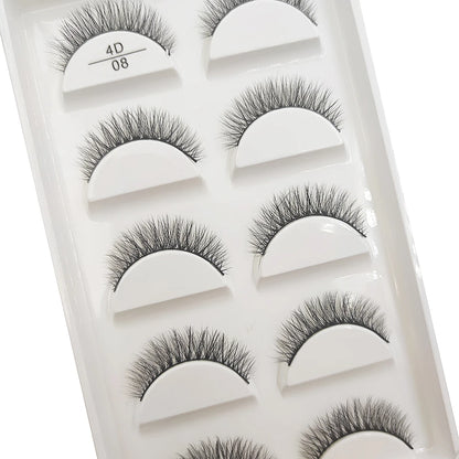 New 5 Pairs Natural Mink False Eyelashes Makeup Short Eyelash Extension Fake Eye Lashes Faux Cils Make Up Beauty Cilios