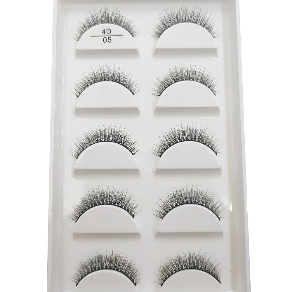 New 5 Pairs Natural Mink False Eyelashes Makeup Short Eyelash Extension Fake Eye Lashes Faux Cils Make Up Beauty Cilios