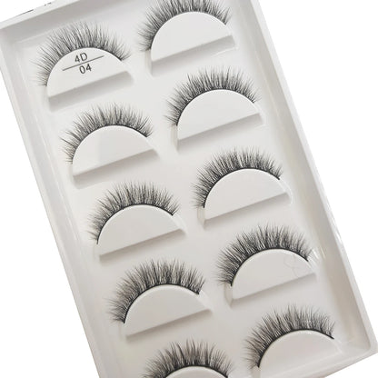 New 5 Pairs Natural Mink False Eyelashes Makeup Short Eyelash Extension Fake Eye Lashes Faux Cils Make Up Beauty Cilios