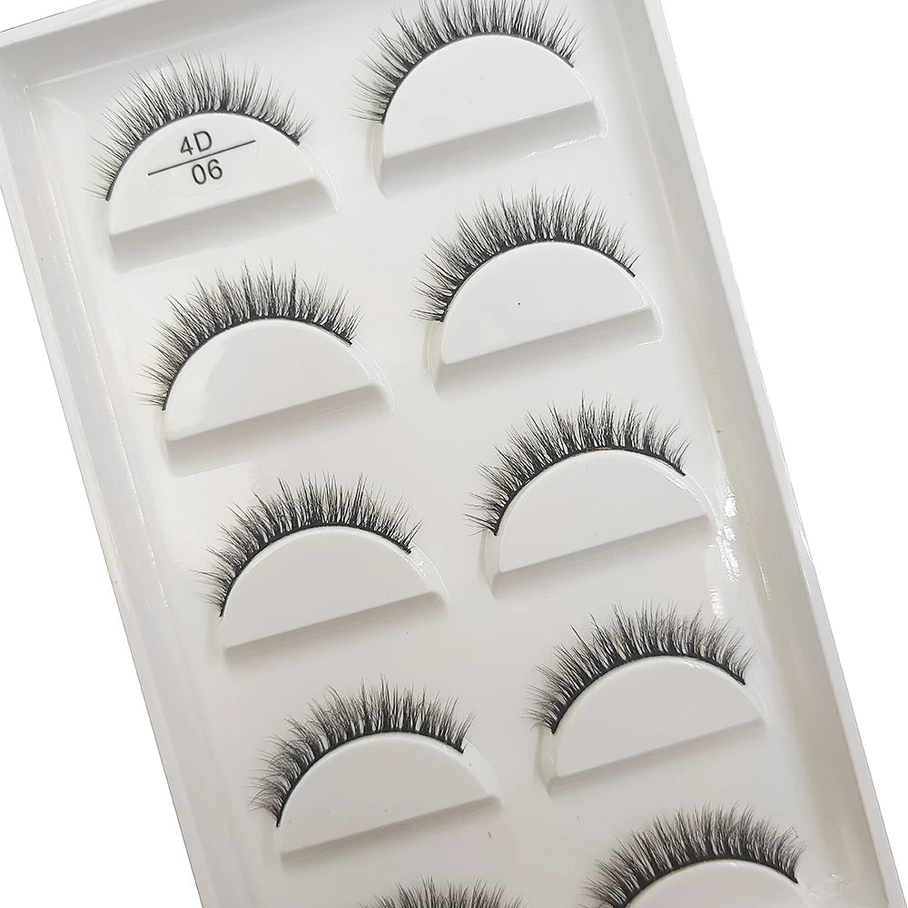 New 5 Pairs Natural Mink False Eyelashes Makeup Short Eyelash Extension Fake Eye Lashes Faux Cils Make Up Beauty Cilios