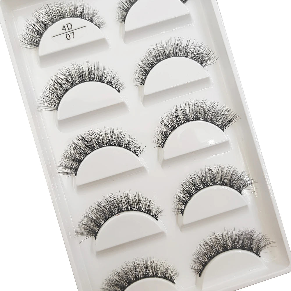 New 5 Pairs Natural Mink False Eyelashes Makeup Short Eyelash Extension Fake Eye Lashes Faux Cils Make Up Beauty Cilios