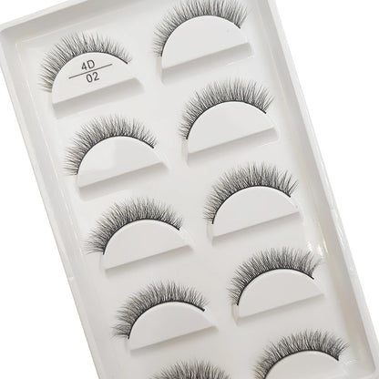 New 5 Pairs Natural Mink False Eyelashes Makeup Short Eyelash Extension Fake Eye Lashes Faux Cils Make Up Beauty Cilios