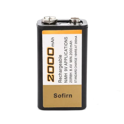 New 9v 2000mAh NiMH rechargeable 9V NiMH battery for wireless microphone toy car remote control