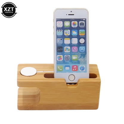 PCNew Charging Dock Stand Station Bamboo Base Charger Holder For Apple Watc