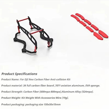 New Drone Guard Armor Lightweight Propeller Protector Carbon Fiber Arm Protection Kit Protective Armor  DJI FPV NEO