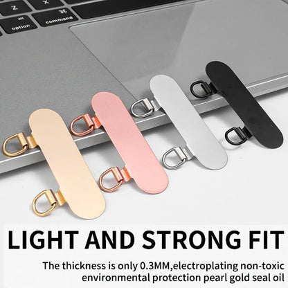 New Dual Ear Stainless Steel Patch Mobile Phone Case Metal Card Clip Anti Drop Lanyard Connection Fixed Gasket Tether Tabs