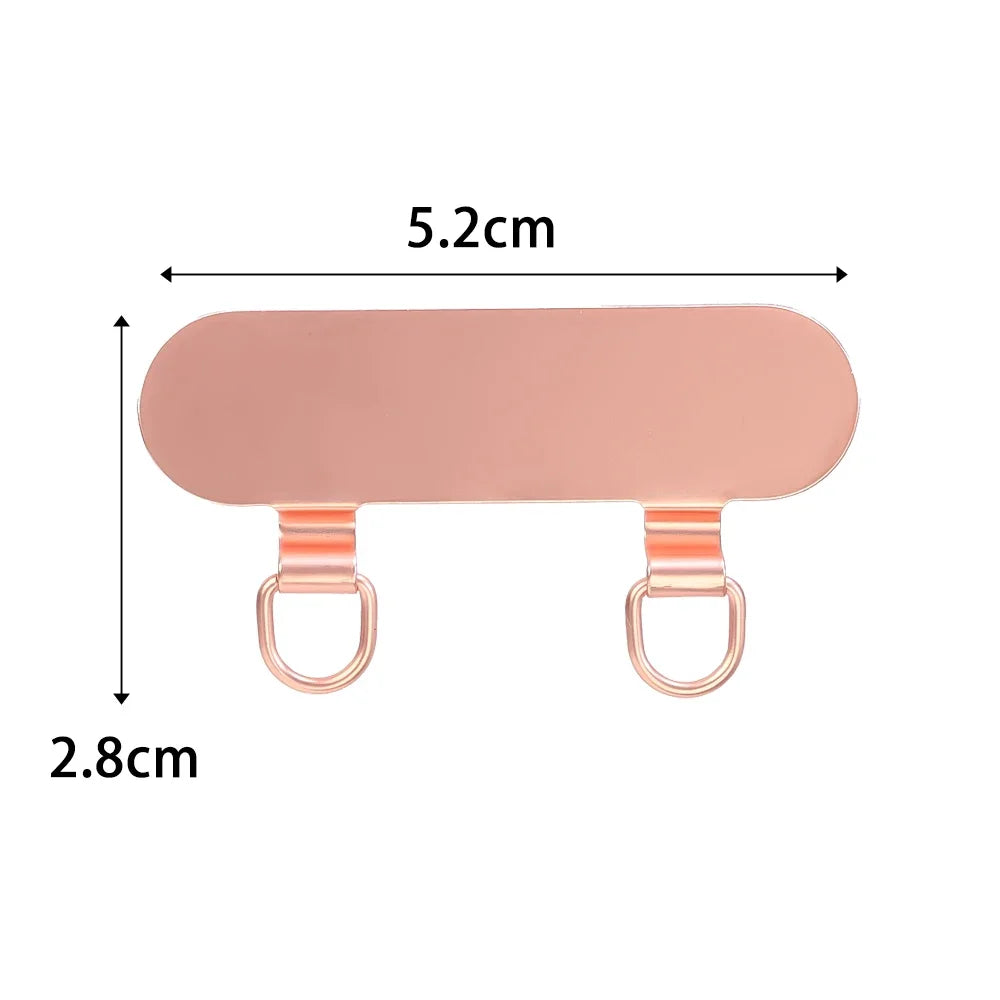 New Dual Ear Stainless Steel Patch Mobile Phone Case Metal Card Clip Anti Drop Lanyard Connection Fixed Gasket Tether Tabs