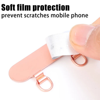 New Dual Ear Stainless Steel Patch Mobile Phone Case Metal Card Clip Anti Drop Lanyard Connection Fixed Gasket Tether Tabs