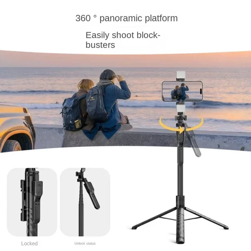 PCNew Extendable Fill Light Selfie Stick Tripod with Remote360° Rotation Ph