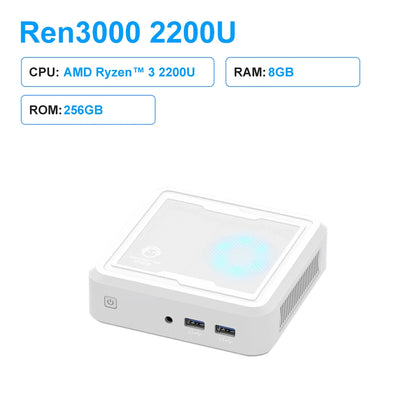 PCNouveau Genmachine AMD Ryzen 3 2200U Jusqu'à 65 W Mini PC DDR4 8 Go RAM NVME 256 Go