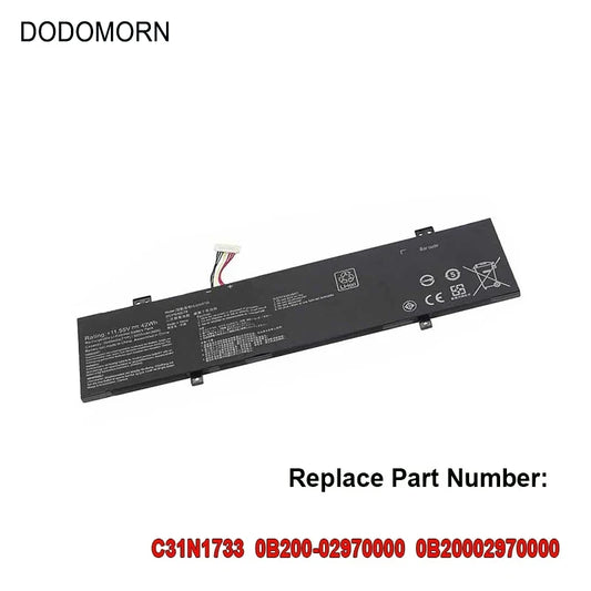 PC New Laptop Battery C31N1733 For ASUS VivoBook Flip 14 TP412FA TP412UA Series 11.55V 42Wh 3640mAh High Quality 2 Year Warranty