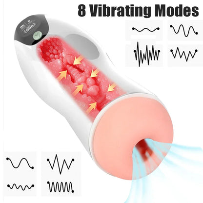 Gtooza_New Male Masturbator Thrust Counter Vibrators Vaginal  Men Real Pussy Glans Sucker Penis Exerciser Cock Oral Sex Toys Erotic gtooza.com