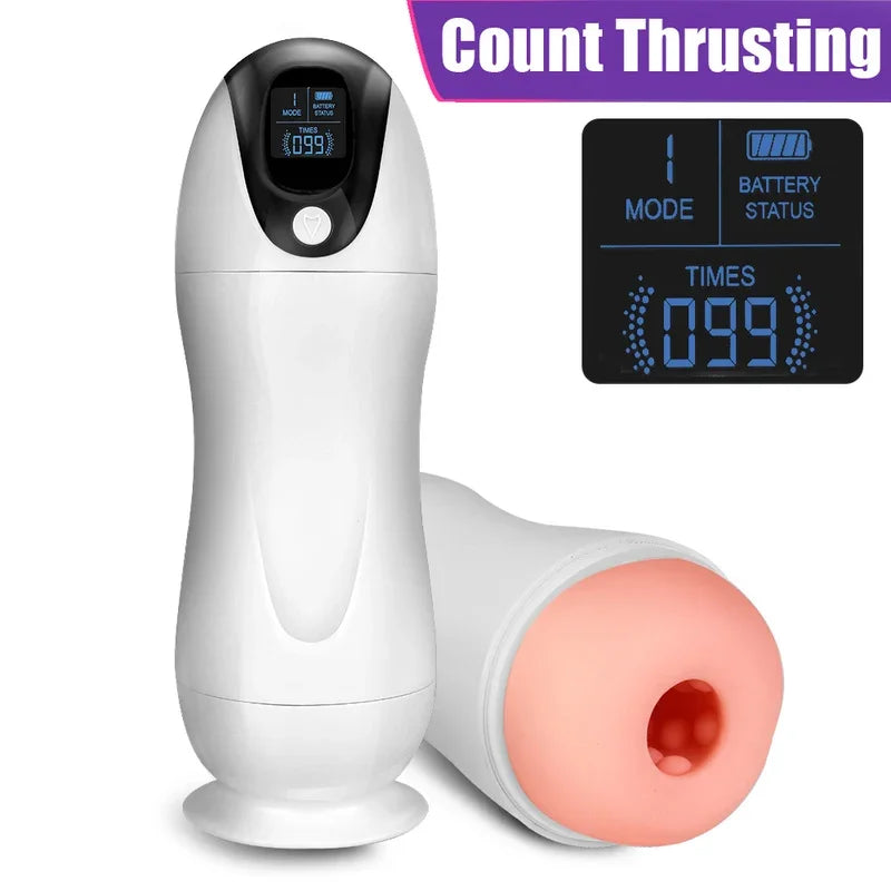 Gtooza_New Male Masturbator Thrust Counter Vibrators Vaginal  Men Real Pussy Glans Sucker Penis Exerciser Cock Oral Sex Toys Erotic gtooza.com