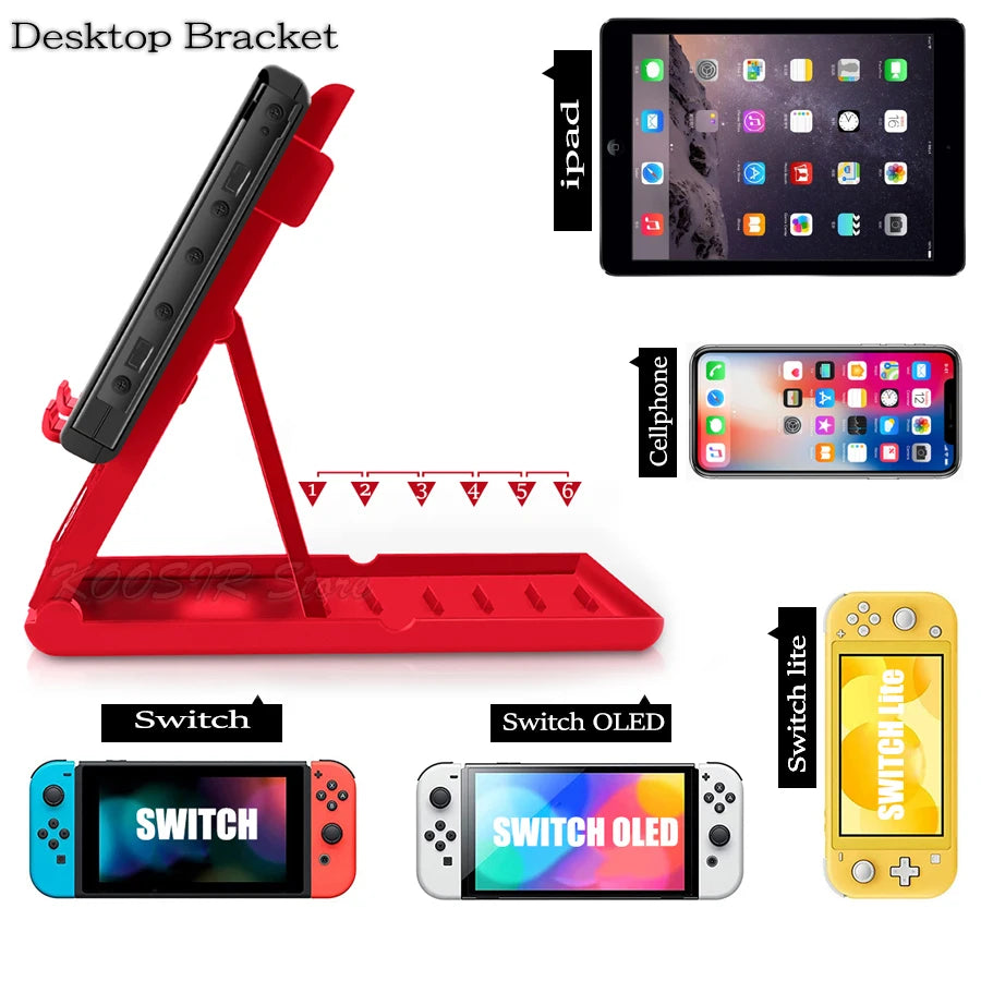 New Nintendoswitch SwitchOLED Game Cards Box Stand Storage Case Desktop Holder Bracket For Nintendo Switch OLED Accessories