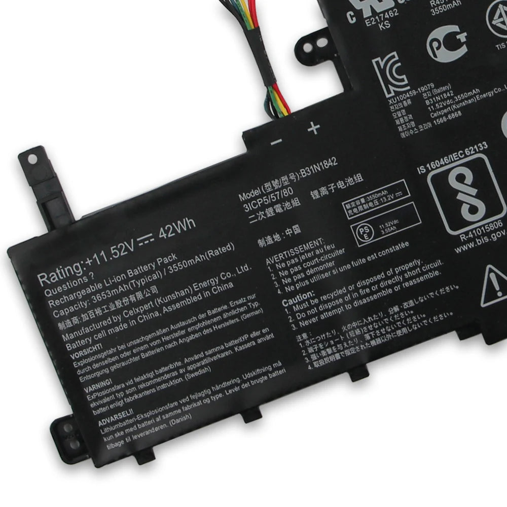 PC New Replacement Battery B31N1842 For ASUS Vivobook S15 S531 K531 V531 X531 S531FA S531FL S513UQ K513EA K531FA K513EQ K531FL D513