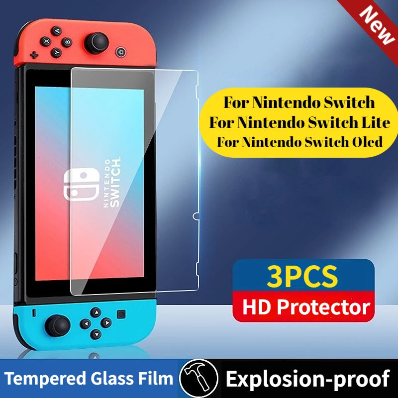 New Tempered Glass Screen HD Protector Compatible-Nintendo Switch OLED Hard Protector Film  Switch OLED Game Console Film