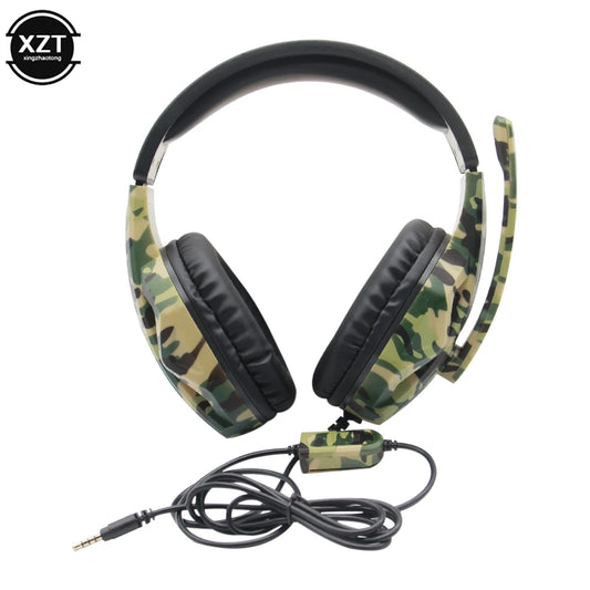 PCNewCamouflage Gaming Headset 3.5mm AUX Jack Wired Headphones Gamer Cool G