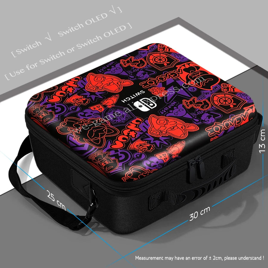 Newest Nintend SwitchOLED Cute Carrying Case Scarlet Violet Theme Hard Cover Shell Storage Shoulder Bag for Nintendo Switch OLED