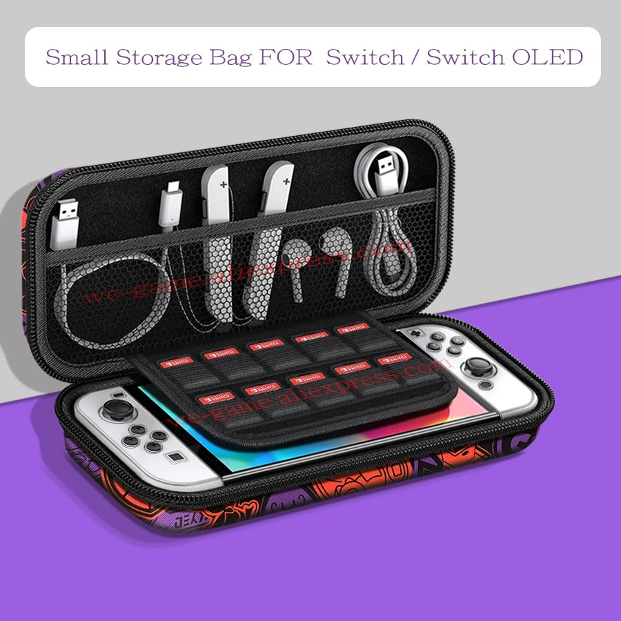 Newest Nintend SwitchOLED Cute Carrying Case Scarlet Violet Theme Hard Cover Shell Storage Shoulder Bag for Nintendo Switch OLED