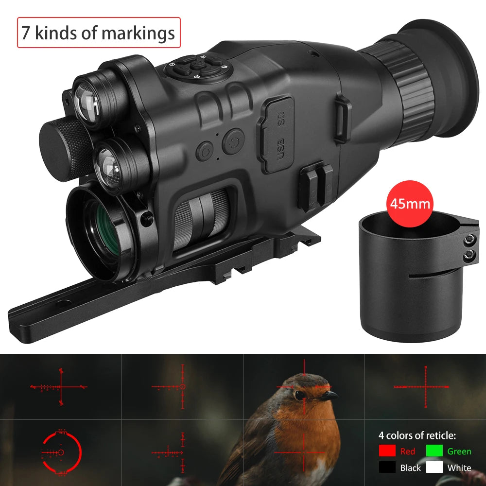 Night Vision device with/ Wifi APP 200M Range NV Scope 940nm IR Night Vision Sight Hunting Trail Camera Telescope Riflescope