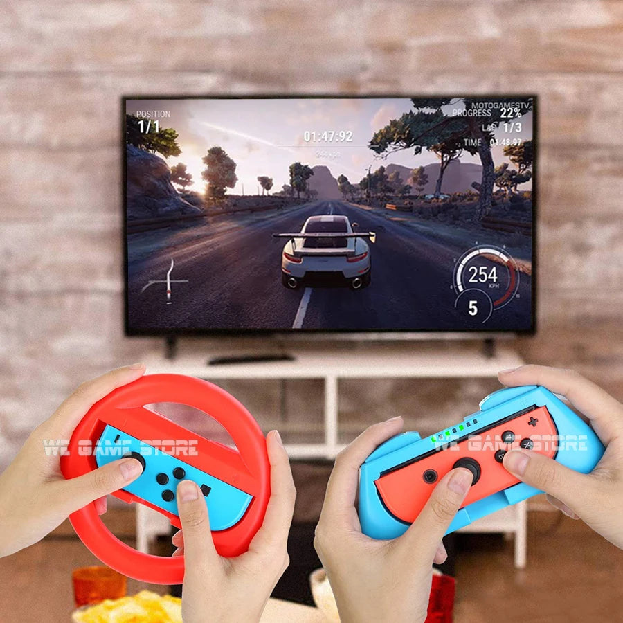 NintendoSwitch Accessories Racing Steering Wheel Nintend Switch Handle Grips Nitendo Joycon Cap  Nintendo Switch OLED Gamepad