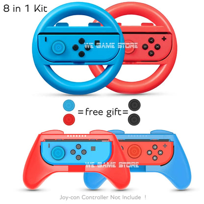 NintendoSwitch Accessories Racing Steering Wheel Nintend Switch Handle Grips Nitendo Joycon Cap  Nintendo Switch OLED Gamepad