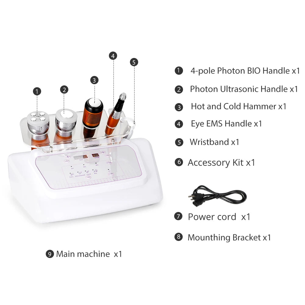 PC No-Needle Mesotherapy Ultrasonic Facial Photon Cold Hammer Skin Care Bio