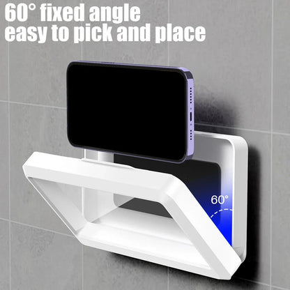 No Trace Hanging Bathroom Waterproof Mobile Phones Holder Stand 360° Rotataion Stretchable Cellphone Bracket Sealing Case Cover