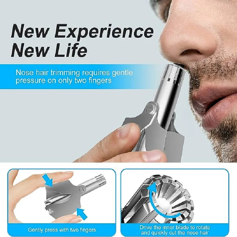 Nose Hair Trimmer  Men Stainless Steel Manual Shaver Suitable For Nose Hair Razor Washable Portable Nose Hair Trimmer