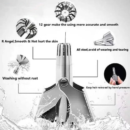 Nose Hair Trimmer  Men Stainless Steel Manual Shaver Suitable For Nose Hair Razor Washable Portable Nose Hair Trimmer