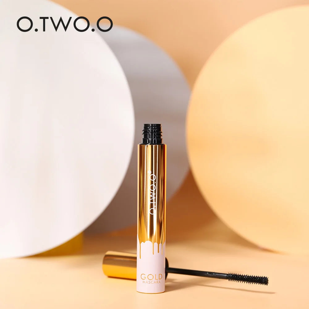 O.TWO.O 3D Mascara Lengthening Black Lash Eyelash Extension Eye Lashes Brush Beauty Makeup Long-wearing Gold Color Mascara