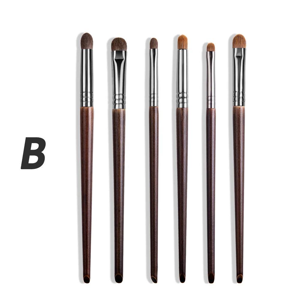 OVW Cosmetic 2/6 pcs Makeup Eye Shadow Brush Set Goat Hair Tool Ultra Soft Make Up Tapered Blender Diffuse Kit Cut Crease Brush